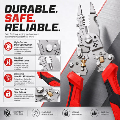 ⚡ 16-in-1 Electrical Pliers with Voltage Tester - Heavy-Duty Wire Stripper for Pros & DIYers!