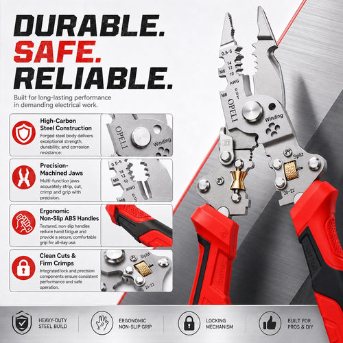 ⚡ 16-in-1 Electrical Pliers with Voltage Tester - Heavy-Duty Wire Stripper for Pros & DIYers!