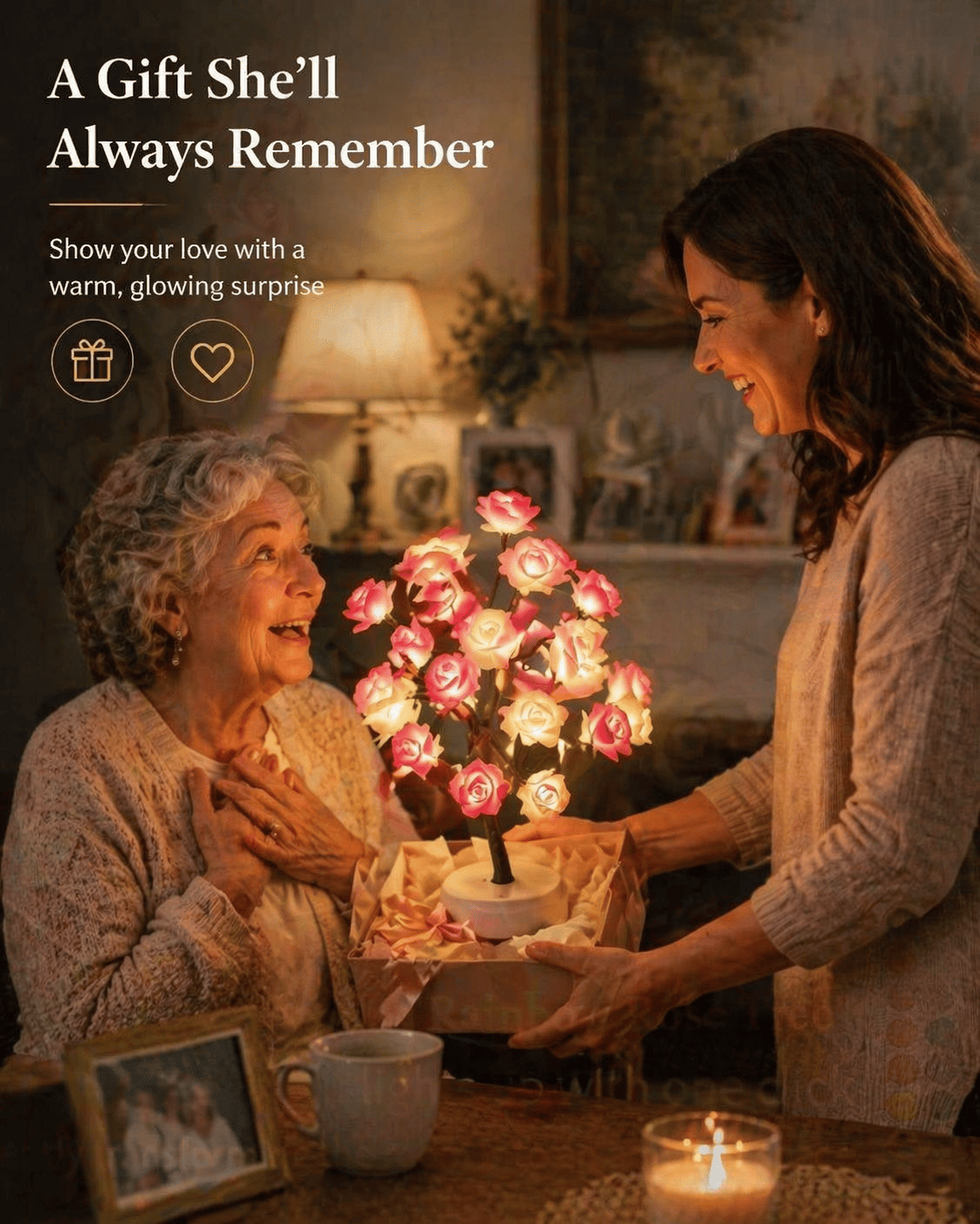 🌹 Romantic LED Rose Tree Light with Remote
