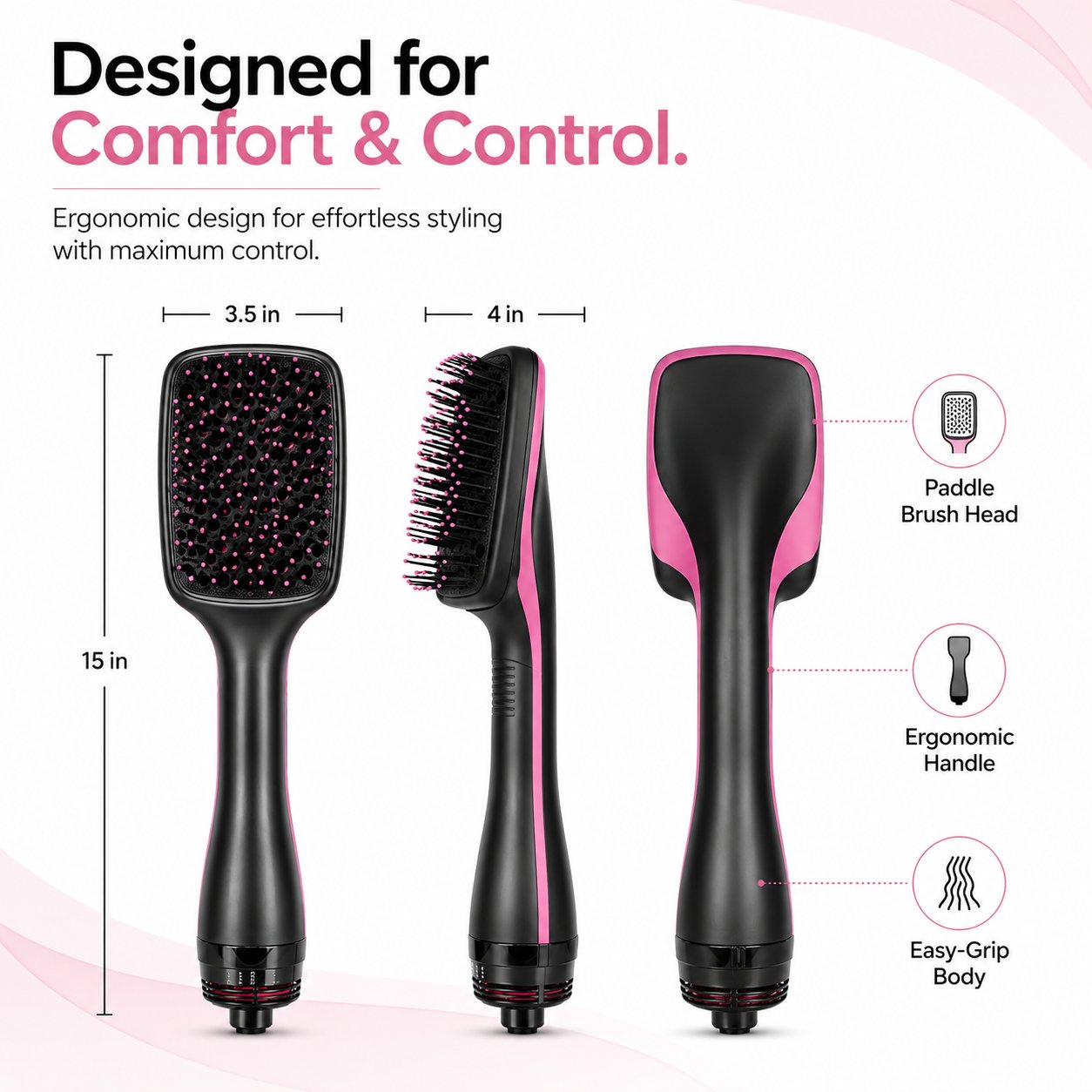 One-Step Hair Dryer and Styler, All-in-One Hair Brush Straightener for Salon-Quality Smooth & Straight Styles