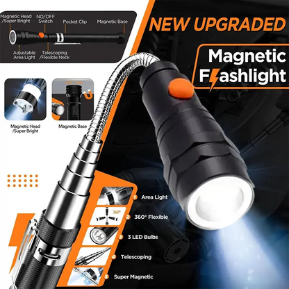 Extendable Magnetic Pickup Tool with LED Light – Telescoping Grabber for Hard-to-Reach Places