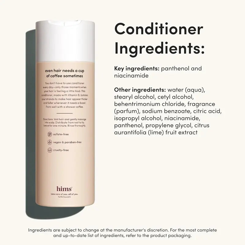 Men's Hair Care Shampoo and Conditioner Set - Thickening, Vegan, Hydrating, Scented, Moisturizing, Reduces Shedding, Color Safe - 2-Pack, 6.4oz