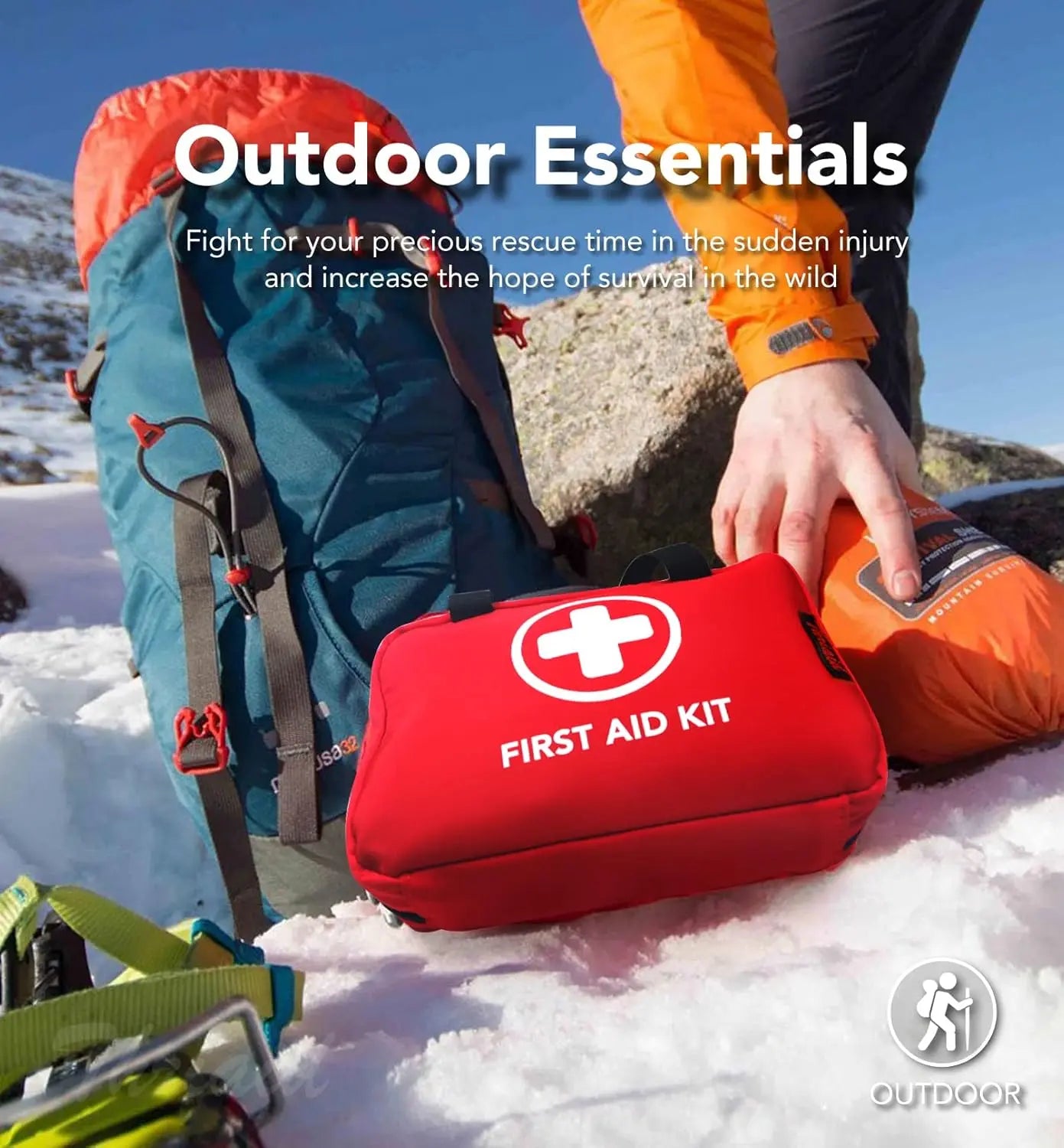 330 Piece Waterproof First Aid Kit for Emergencies