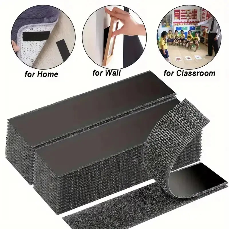 🚗✨Heavy Duty Waterproof Self-Adhesive Double Sided Hook and Loop Strips