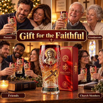 ❤️‍🔥Jesus Christ King of Kings Pint Glass – 16 oz Christian Faith Drinkware & Inspirational Gift