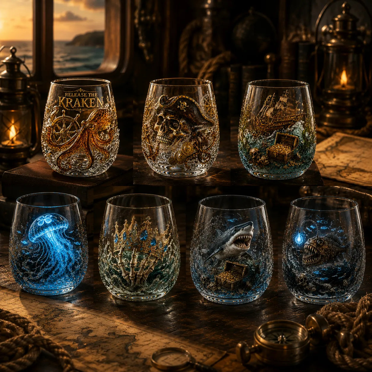 ⚓🌊Release The Kraken Pirate Glass Collection