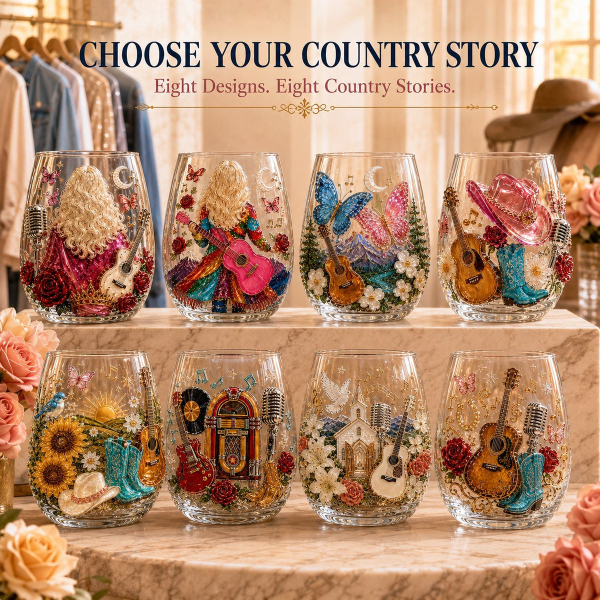 🎸✨ Queen of Country 1946–2026 3D Glass Collection- 🦋A Country Music Keepsake to Treasure💖
