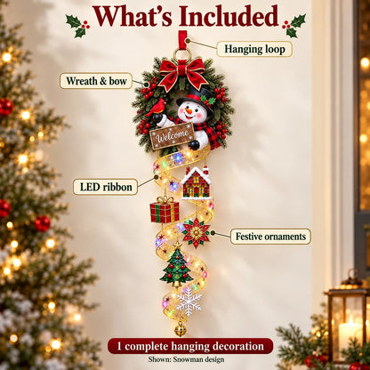 ✨ Stained-Glass Christmas Hanging Door Decor