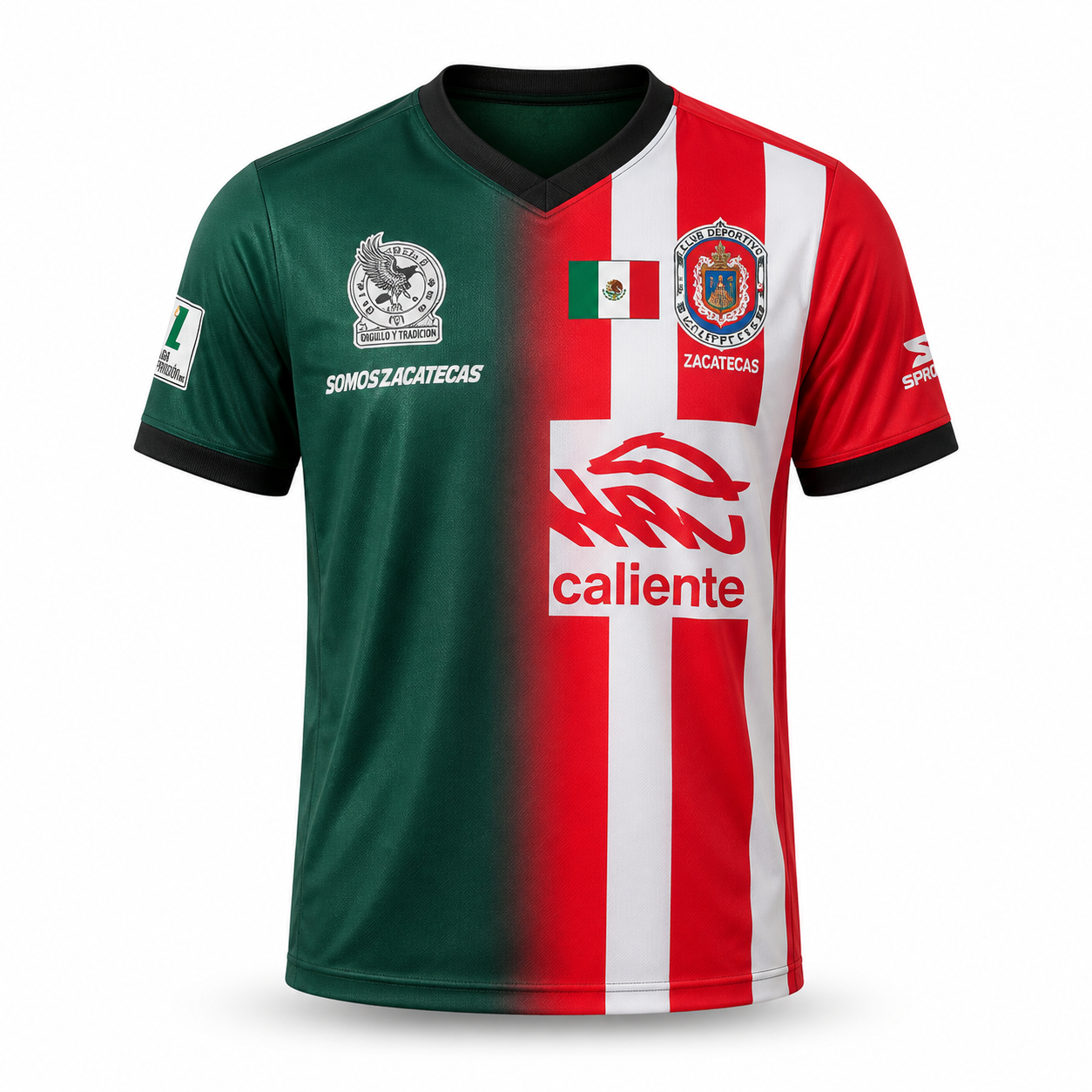 Full Half USA Half Mexico Flag Split Print Soccer Jersey