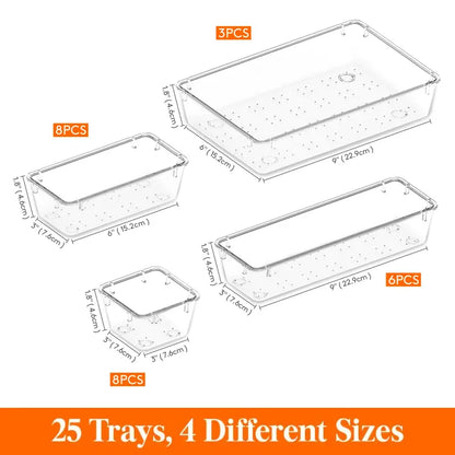 Vanity Drawer Organizer for Makeup, Jewelry & Gadgets (Silicone Tabs Not Included)