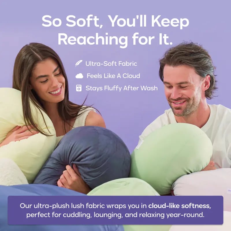 🪨Mellow CloudCool & Lush Pebble Pillow | Washable Removable Cover Cushion