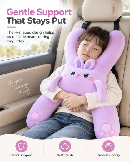 Kids Car Travel Pillow | Plush Head & Neck Support Buddy