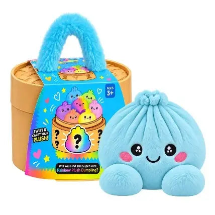 Cute Plush Stuffed Dumpling Squishies with Bamboo-Style Steamer Basket