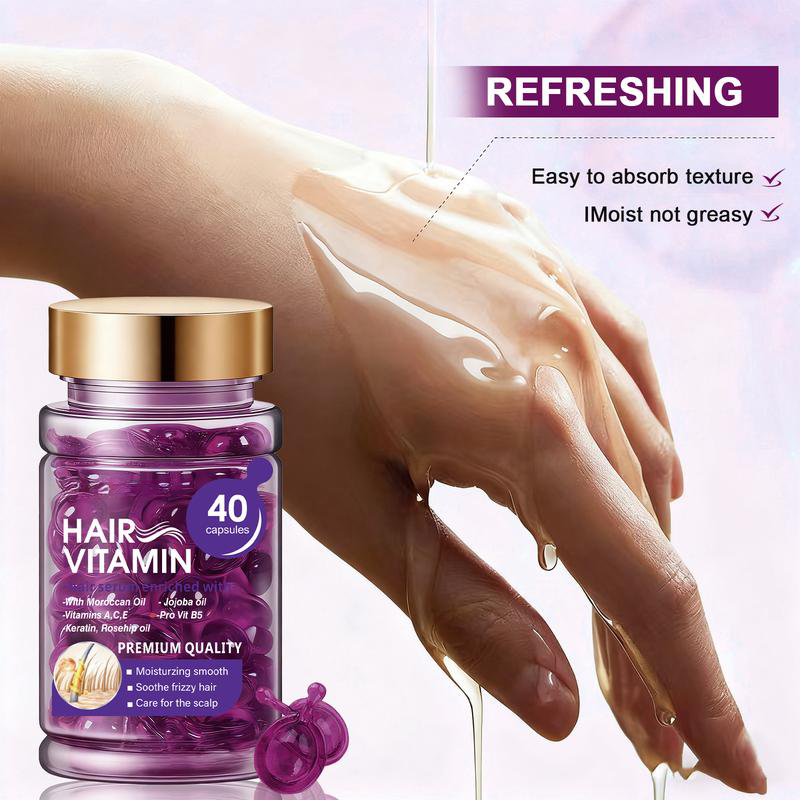 Hair Vitamin Capsules with Violet & Argan Oil for Frizz Control