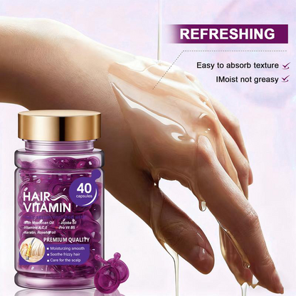 Hair Vitamin Capsules with Violet & Argan Oil for Frizz Control