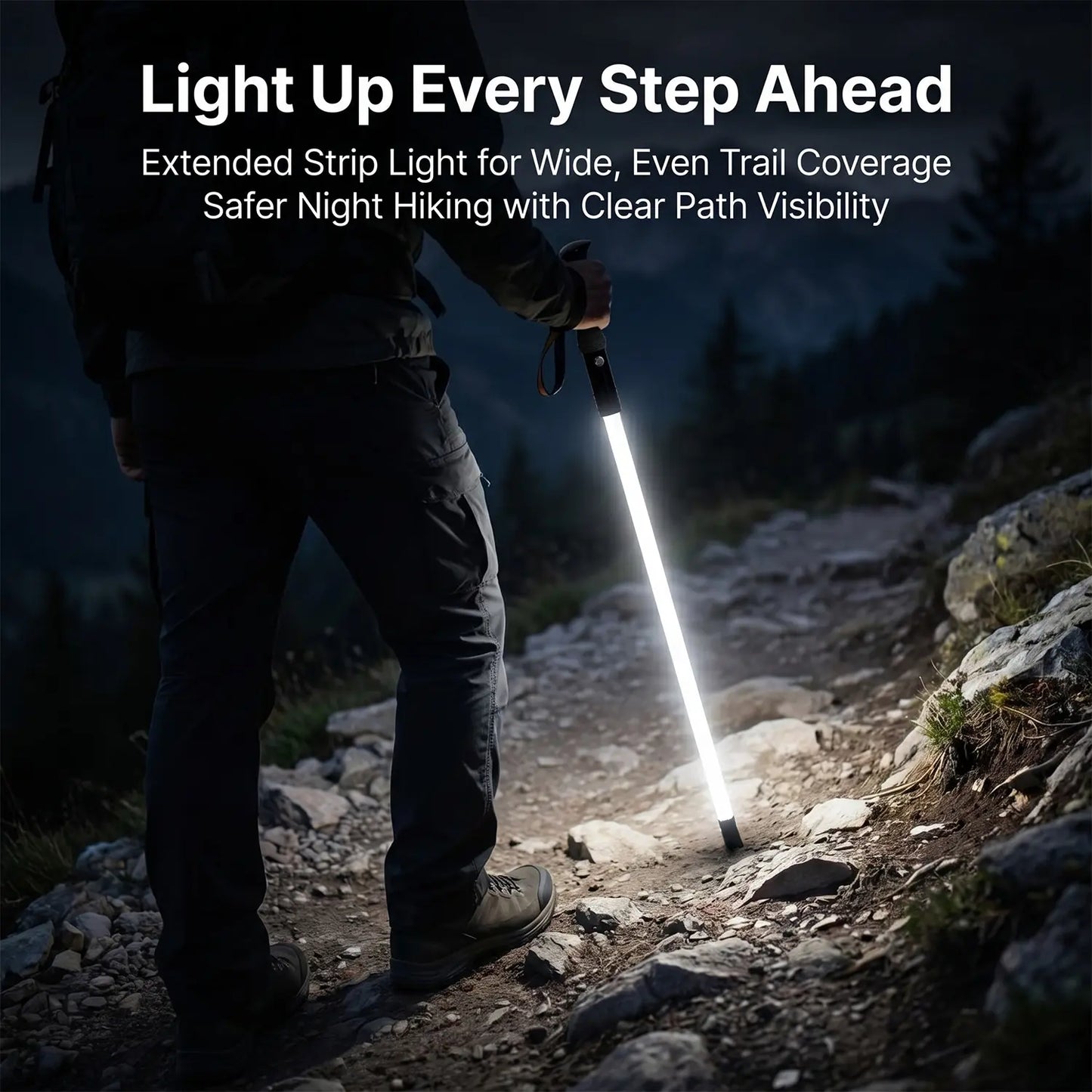 LED Light Saber Trekking Poles – Rechargeable Hiking Sticks for Night Hiking, Camping & Outdoor Adventures