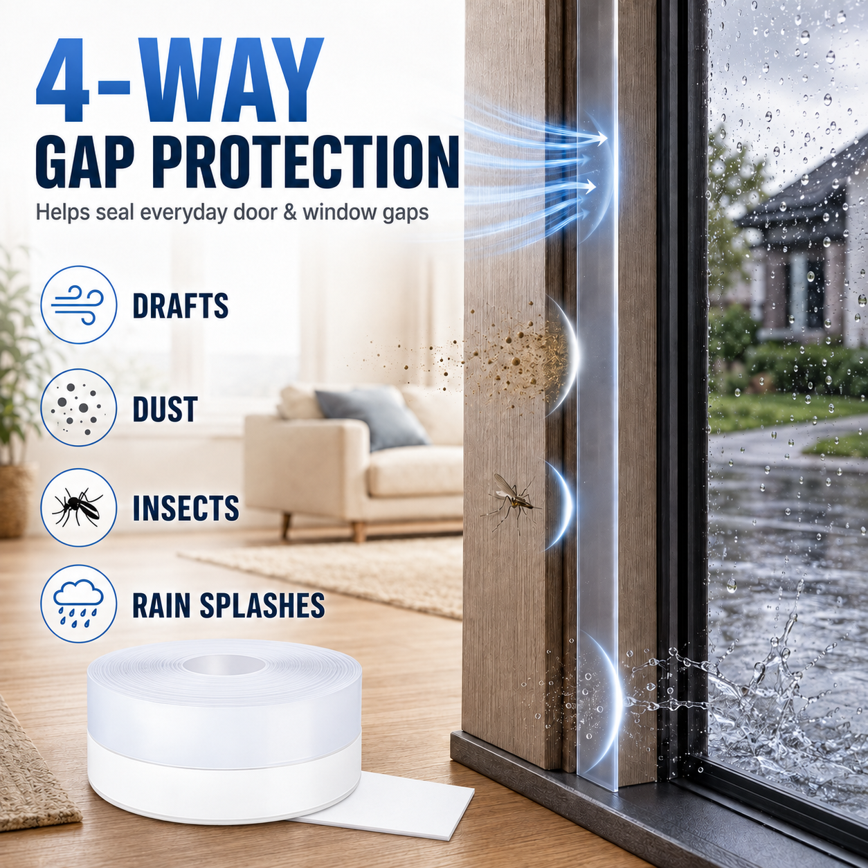🔥LAST SALE 55% OFF🛡️Self-Adhesive Door & Window Weather Seal Tape | Draft Barrier