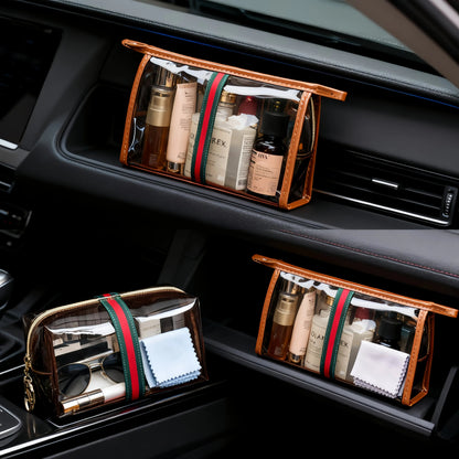 3-Piece Vintage Cosmetic Bag Set – Large Capacity Waterproof Makeup & Toiletry Organizer for Travel