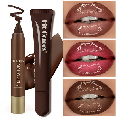 Matte Lip Liner & Moisturizing Lip Oil Set – Hydrating Nude Glossy Lip Kit