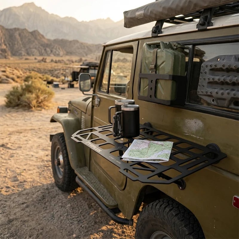 Rugged Magnetic Vehicle Table | Portable Camping Table with Mesh Surface