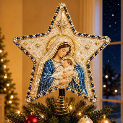 ✝️ Christian Pearl Diamond Art Christmas Tree Topper DIY Kit