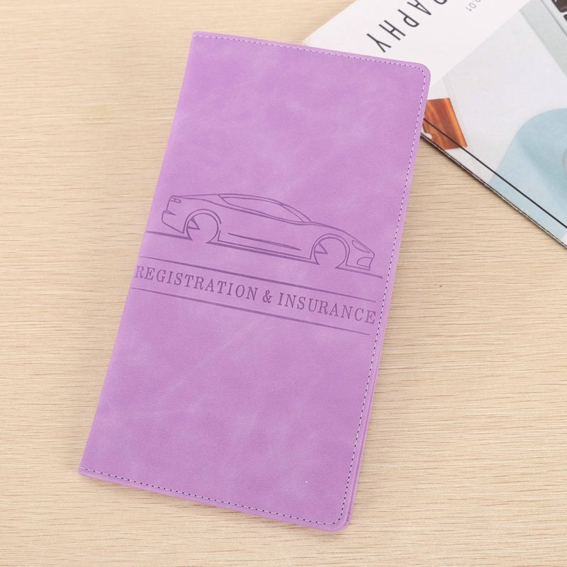🌟 Premium Suede-Feel Vehicle Document Organizer | Magnetic Closure Wallet
