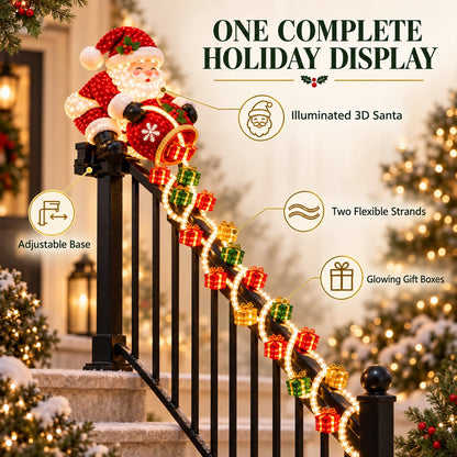 🎅 ✨Santa Magic Gift Cascade Railing Light