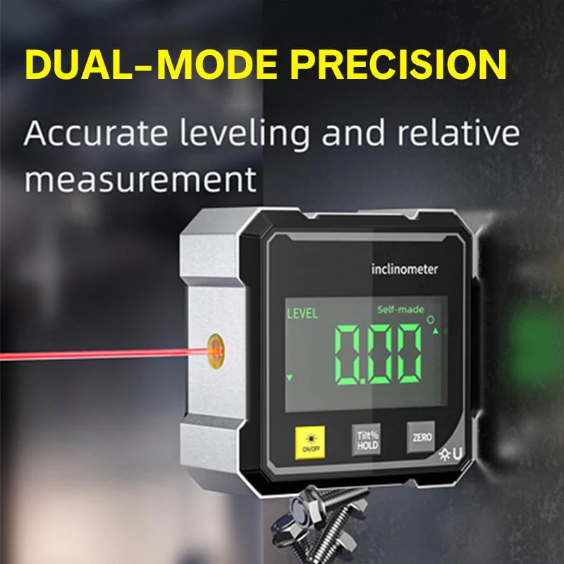 ⚙️ German Quality 4-Side Magnetic Digital Angle Gauge with Laser | Precision You Can Trust