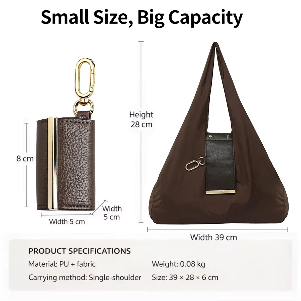 Foldable Keychain Tote Bag for Shopping & Travel