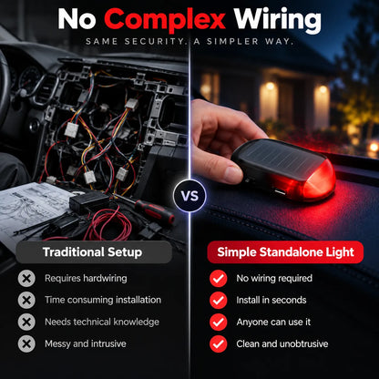 🚗 Solar Car Security Warning Light – Auto-Sensing 5-Second Flash LED with USB Backup Charging