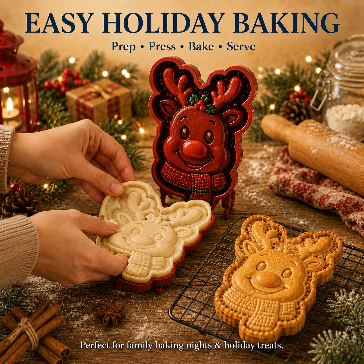 🎄Christmas Mini Pie Mold Collection – 9 Reusable Embossed Holiday Designs