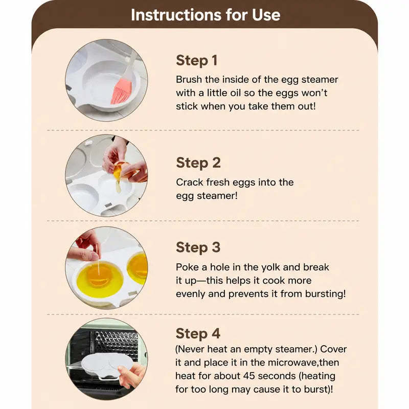 Microwave Egg Steamer Mold BPA‑Free