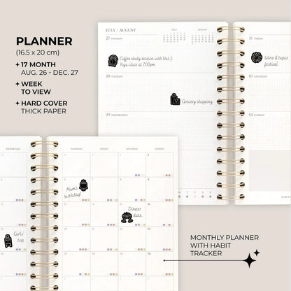 Impressionist Water Lily Aesthetic 2026-2027 Planner