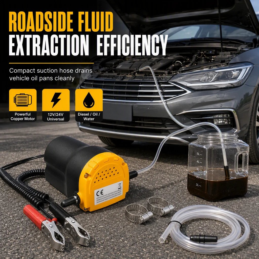 💯 📢📢40% OFF !! ⏰12V 24V Portable Electric Self Priming Transfer Pump Micro Diesel Oil Extractor for Cars