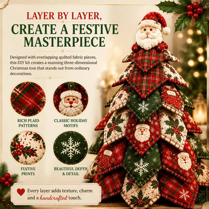 🔥Limited Time Offer 50% OFF - 🎄🧵DIY Quilted Christmas Tree Kit – Handmade Fabric Holiday Tabletop Tree Decor