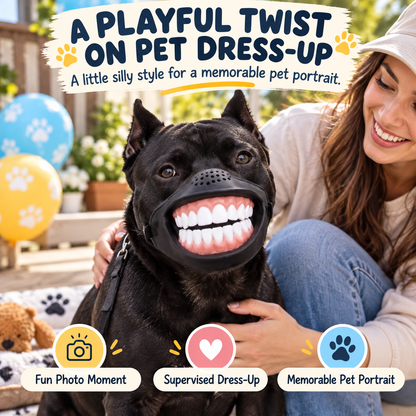 🐶😁 GrinPup – Funny Dog Teeth Muzzle for Pet Costume & Photos