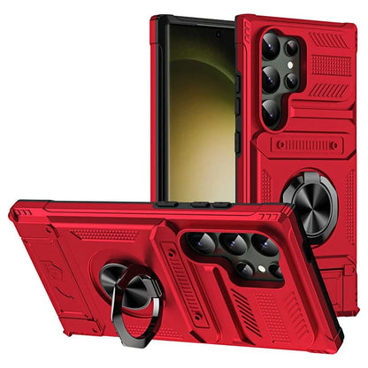 Samsung Galaxy S25/S24/S23 Case with Card Holder & 360° Magnetic Ring Stand