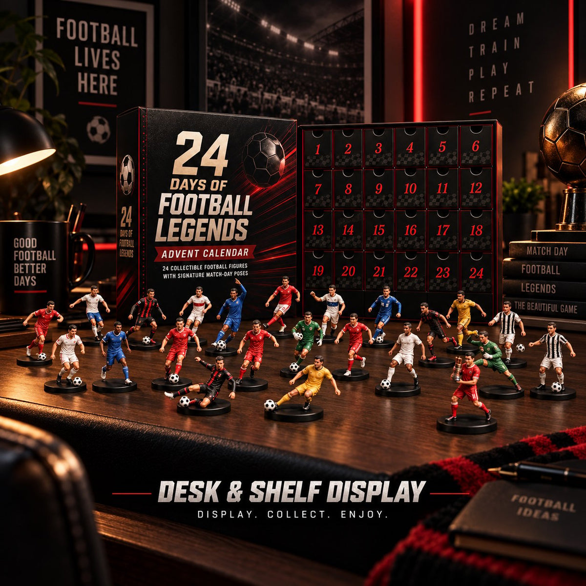 24 Days of Football Legends Advent Calendar | 24 Collectible Player Figures