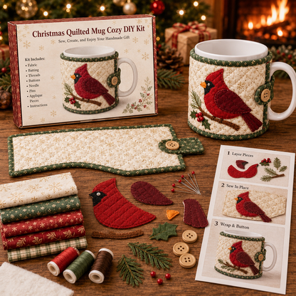 🎄☕️DIY Christmas Mug Cozy Sewing Kit🧵 – Create Your Own Festive Mug Cover✨❤️Add Cozy Holiday Charm to Your Favorite Mug🎉