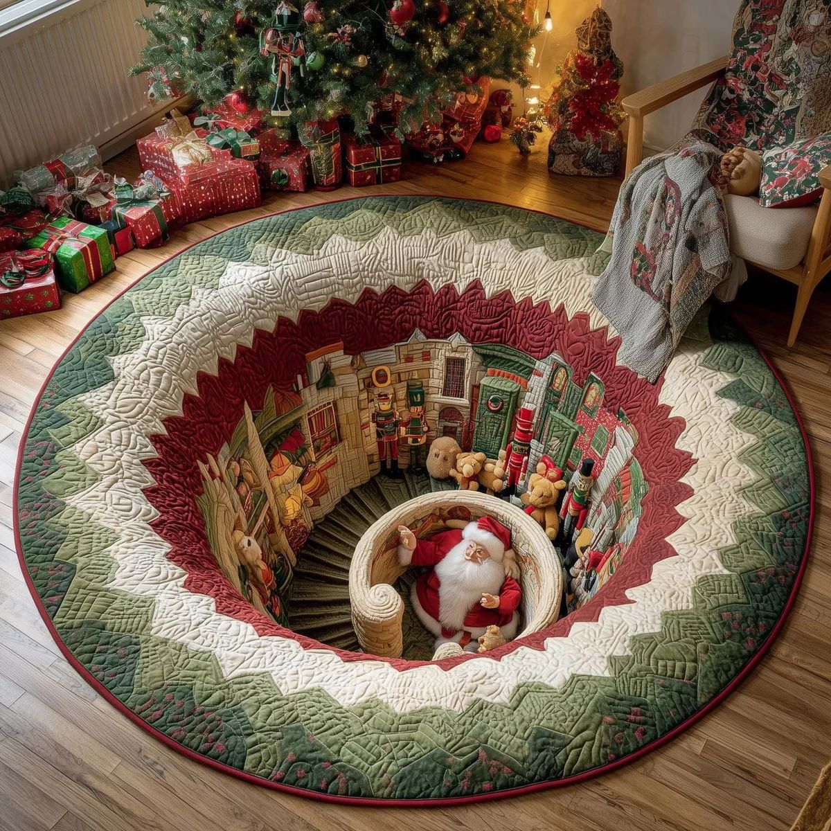 🎄 Christmas 3D Illusion Rug – Magical Holiday Portal Floor Decor