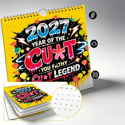 💥Early Bird Sale — 50% OFF🎁2027 Year of the Cu*t Wall Calendar – Bold Graffiti Humor Calendar📆🌟