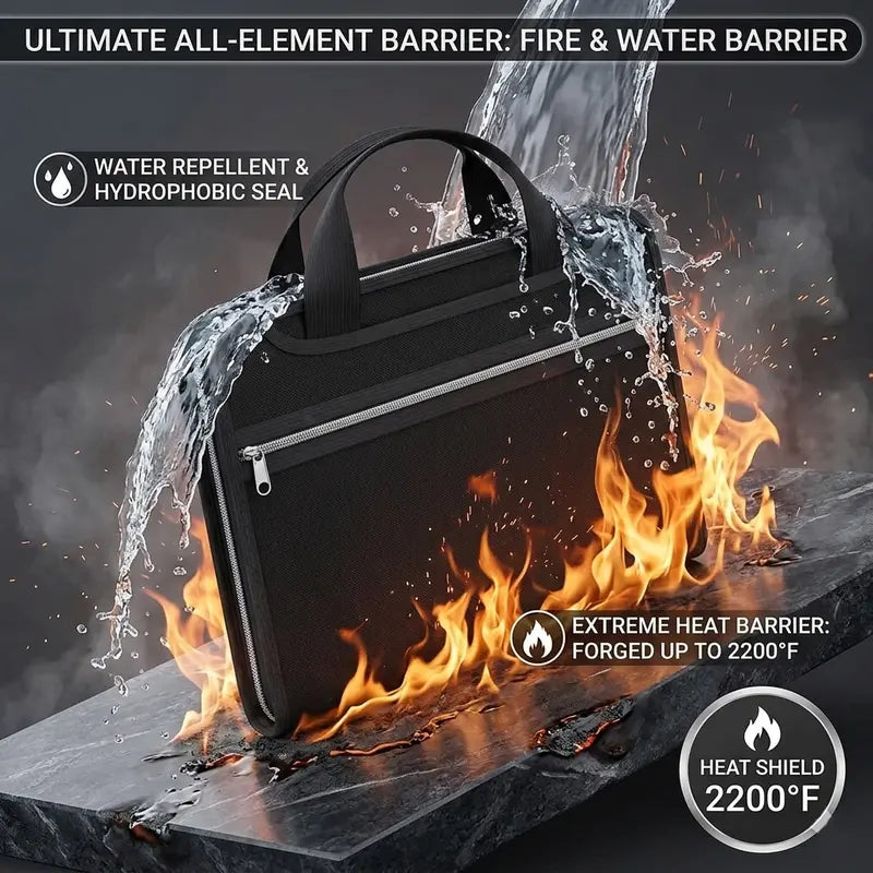 🔥 Fire-Resistant Document Organizer Bag 💖 Large Capacity A4 File Storage Case