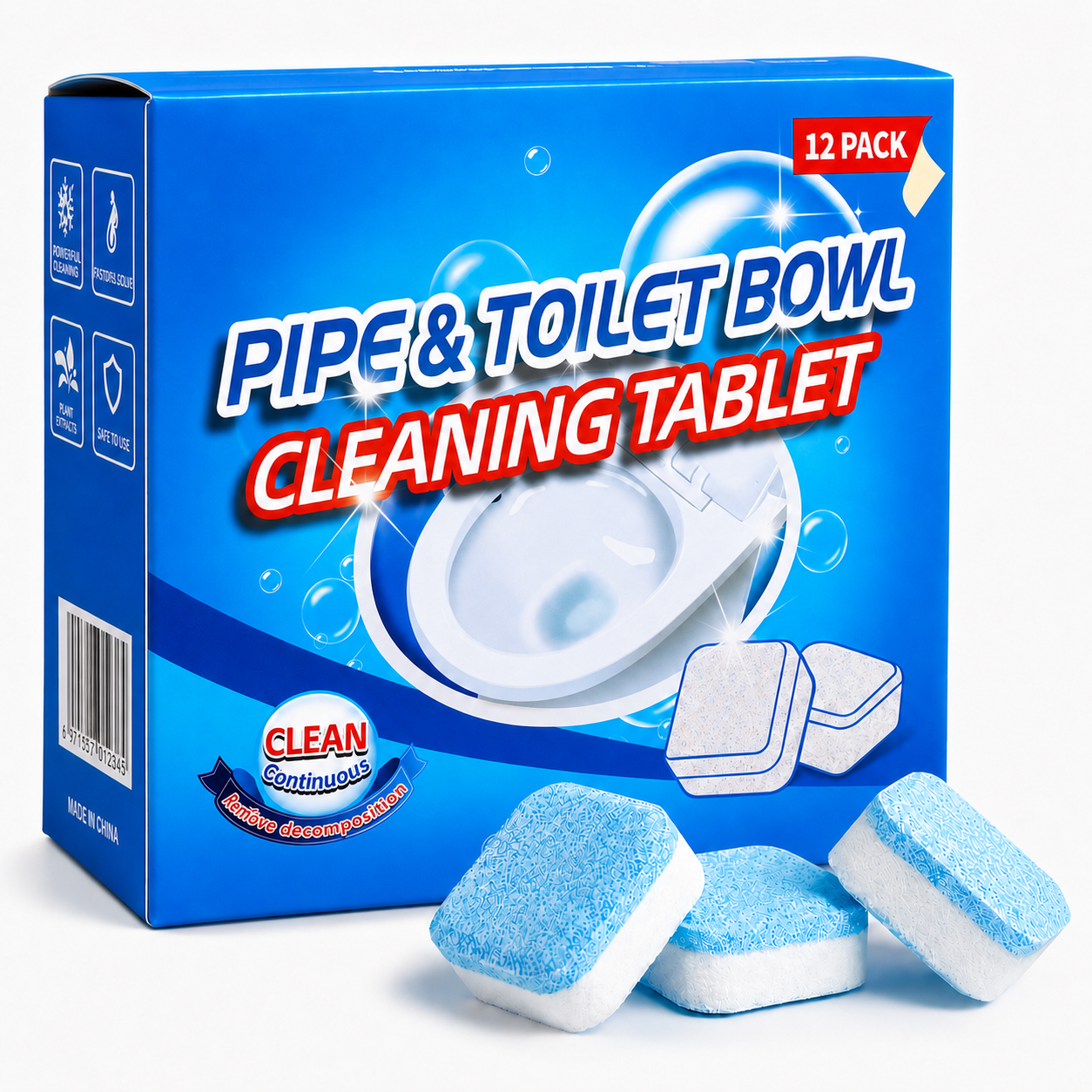 💥🫧Drain Cleaning Tablets 12 Pack For Sinks, Showers & Washing Machines