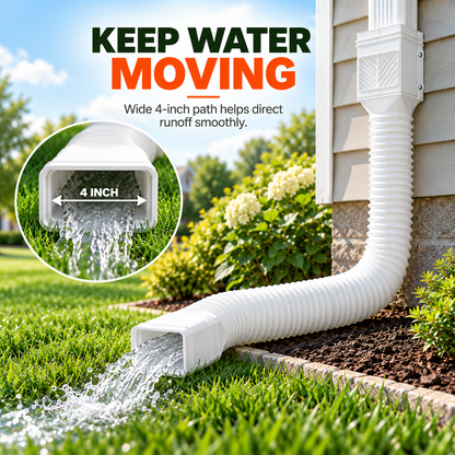 🌧️ Universal Flexible Gutter Downspout Extension Set (2-Pack) – 1.5M Foundation Protection 🏡