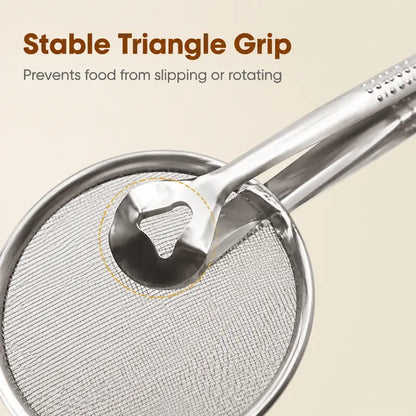 🔥 50% OFF 2-in-1 Stainless Steel Frying Filter Tongs – Clip, Drain & Serve Easily