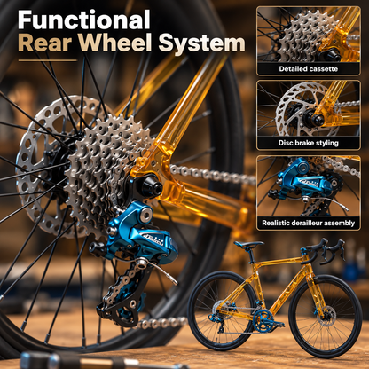 💎🚴 Transparent Mini Road Bike Model – DIY Assembly Kit & Desk Display