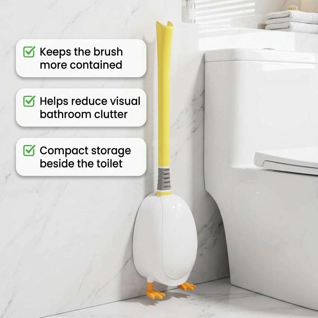 Cute Duck Silicone Toilet Brush – Flexible Deep-Clean Design