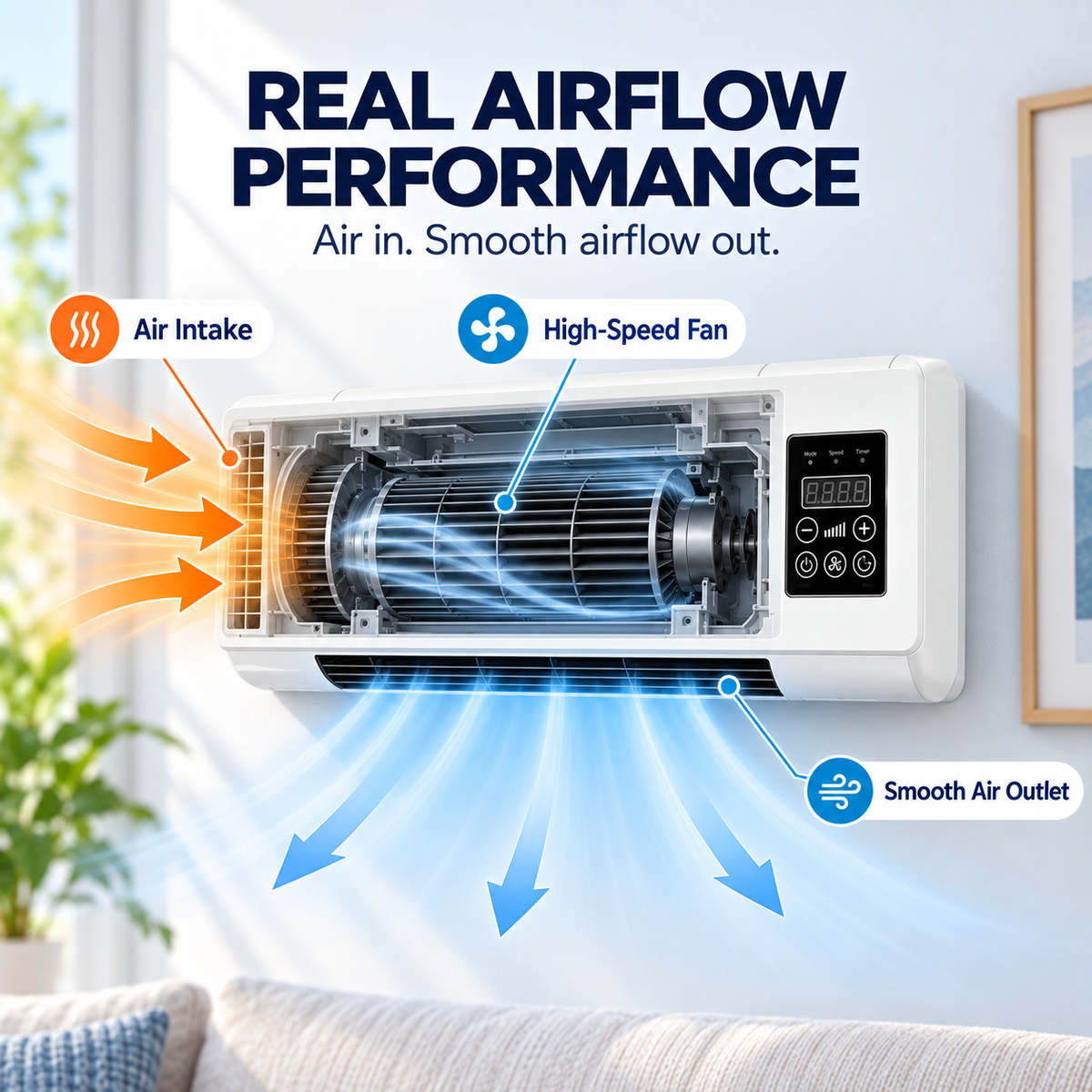 ❄️🔥 2-in-1 Wall-Mounted Cooling & Heating Unit – Remote Control
