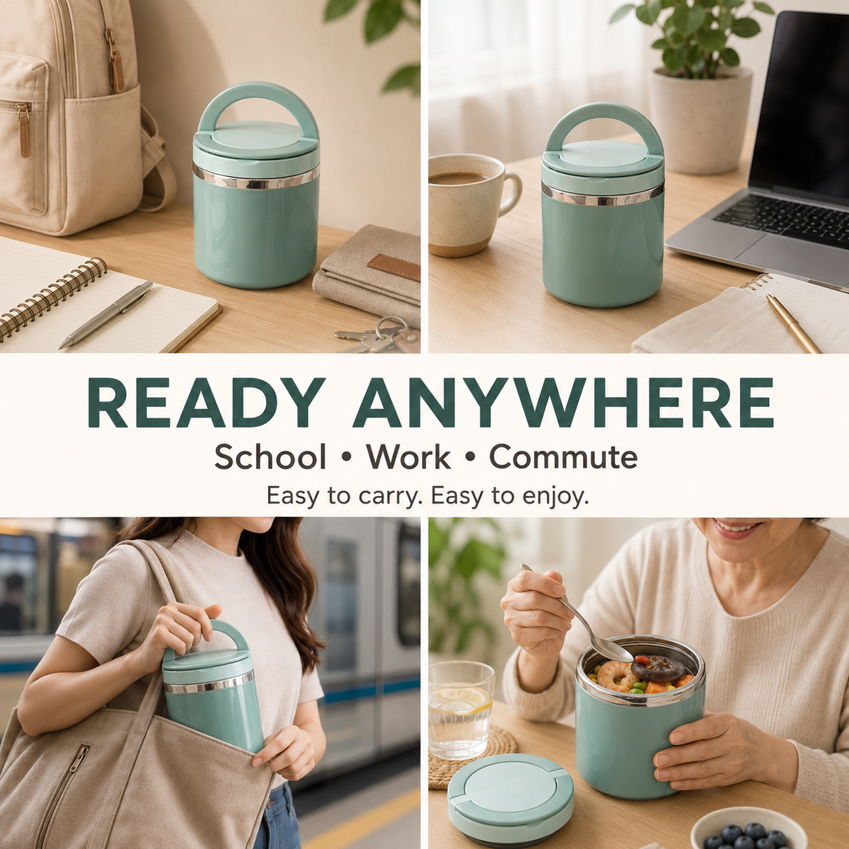 🍱 Portable Insulated Stainless Steel Lunch Box