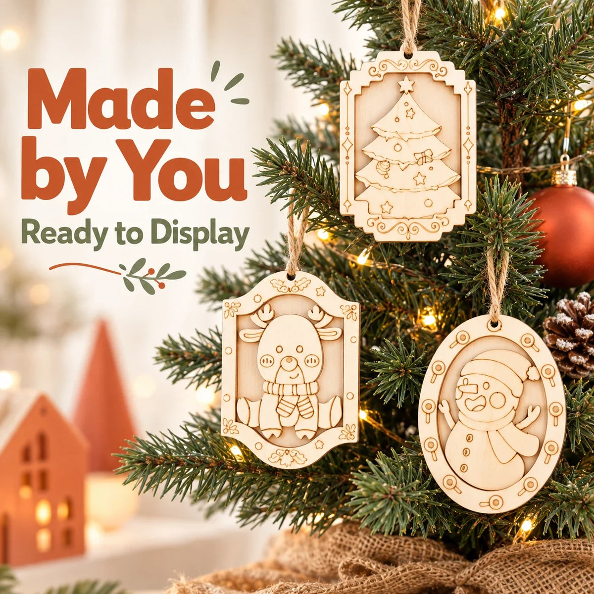 🎨 Color Your Own Holiday Ornament Kit — 12 Markers Included